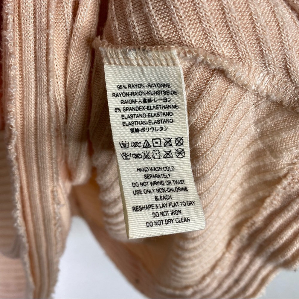 Free People Light Pink Lover Rib Thermal Split Back Sweater - Picture 8 of 11